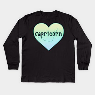 Capricorn Constellation Heart Kids Long Sleeve T-Shirt